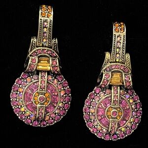 Heidi Daus OMEGA 🆕 Crystal Art Deco Earrings in original box